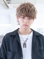 メンズマッシュハイトーンカラー短髪束感モテ髪