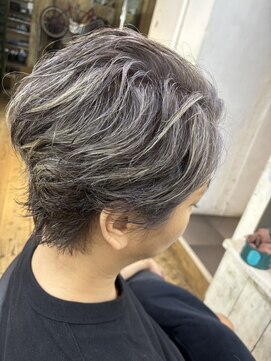 30代40代50代　メンズ白髪ぼかし　[白髪ぼかし/ハイライト］