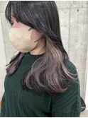 髪色が厳しい 隠せるバレないインナーカラーグレージュ　表参道
