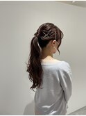 【湯田】簡単ポニーテールアレンジ