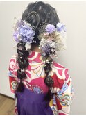 卒業式ヘアアレンジ、袴着付け