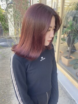 ミリ 奈良店(mm) ピンク/暖色カラー/近鉄奈良/レッド/顔まわり/前髪/近鉄奈良