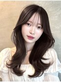 韓国風/レイヤー/小顔/前髪カット/髪質改善/グレージュ/透明感