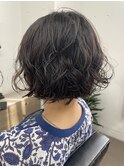 【中目黒】黒髪ショートボブのふわふわウェーブパーマ！