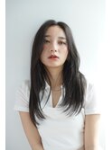 暗髪/レイヤーカット/長めバング