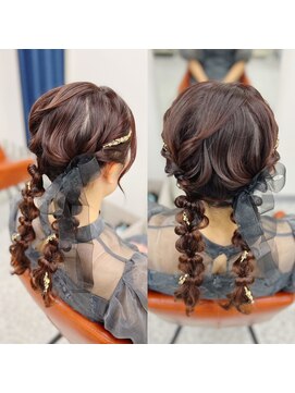 ツイン編みおろし