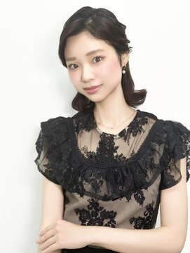 銀座ヘアセット。宣材サロモ編。短い髪のハーフアップVOL2.0