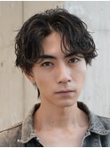 新橋メンズパーマツイストスパイラルパーマ波巻きニュアンス