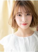 シースルーバング/ミルクベージュ/ハイトーン/20代/30代/40代e