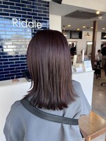 リドル ヘアー 駒生店(Riddle HAIR) 大人可愛いピンクブラウン×外ハネミディアム