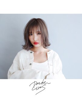 パドトロワ(Pas de trois) 新潟×春カラー×ホワイトベージュカラー×外ハネ×切りっぱなし