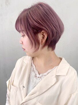 アルバム 銀座(ALBUM GINZA) ピンクショート_外ハネボブアッシュブラウンネオウルフ_ba271882