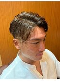 銀座　理容室　ビジネスヘア　おしゃれ濡れ髪ヘア