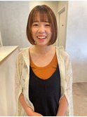 コンパクトボブ 丸みショートボブ ワンカール ミニボブ 透明感