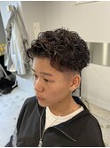 【オールバックスパイラルパーマ】ツーブロック束感ショート！