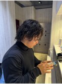 ニュアンスパーマハンサムショート毛流れパーマ毛流れ縮毛矯正