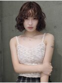 【riNa】ミディアムパーマ、ニュアンスパーマ、茶髪