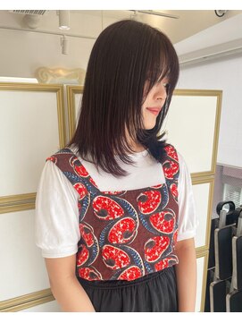 ビビディ バビディ ブー 河原町三条店(Bibbidi.bobbidi.boo) 顔まわりレイヤーストレートレッドブラウン