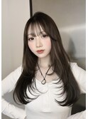 【RINA】ブラウンカラー×ワンカールで可愛いレイヤーカット
