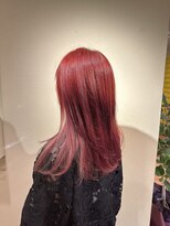 ヘアーグロウ **ロング**レイヤーカット顔周りレイヤーピンクブラウン