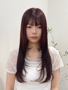 レイヤーカット+暖色カラー