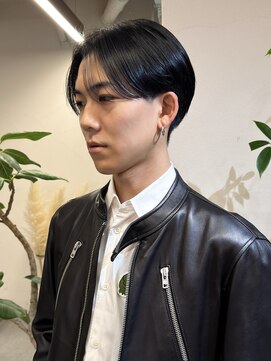 メンズストレートセンターパート