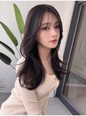 前髪/大人ガーリー/小顔/似合わせカット/黒髪/オリーブグレー