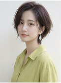 大人可愛い20代30代40代小顔ウルフレイヤーグレージュ