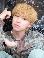 become men's hair 名駅EAST【10月3日 NEW OPEN(予定)】&nbsp;ラウンドマッシュ×ミルクティーベージュ/フェザー/ブリーチ
