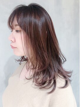 アルバム 渋谷パルコ(ALBUM) ピンクベージュレイヤー_スリークボブ厚めバング_ba282822