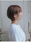【深みと透明感】マレットブラウンのショートボブ