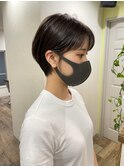 マスクしていても可愛いショートボブ　赤み消しカラー　栃木優佑