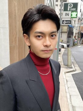 サク 田町芝浦(Sac.) 石原和樹 アッシュブラック ネイビーグレー 七三 ビジネス