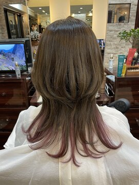 キャラ 池袋本店(CHARA) ウルフカットとピンクインナーカラー【ウルフカット/大村/池袋】