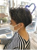 MEN'S HAIR &nbsp;センターパート　ツイストスパイラル　コンマヘア