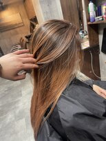 ラフ(LAFF) #バレイヤージュ#グレージュカラー#ボブウルフ#ココアベージュ