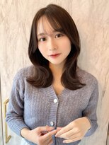 ルームバイシー 新宿(Loom. by Sea)&nbsp;韓国風前髪/シルキーベージュ/グレージュカラー/斜めバング