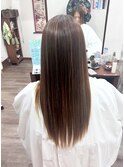 大人可愛い透明感うる艶ストレートロング