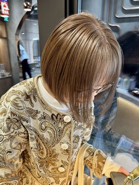 ロンド エスポワール 錦糸町(Lond espoir) ◯シアーカラーセミディカール姫カット顎ボブベージュ