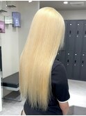 9512渋谷ブロンドホワイトアッシュ髪質改善ストレート韓国ヘア