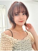 【over hair】くびれボブ×顔周りレイヤー×シースルーバング