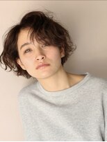 ナタン 自由が丘(NATHAN)&nbsp;マロンベージュ フェザーショート ラベンダーミルクティー 暗髪