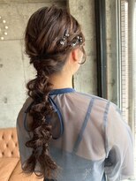 ヘアーアンドメイク ファット(Hair&Make PHAT)&nbsp;お呼ばれヘアセット編み下ろしローポニーテール結婚式二次会