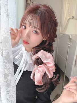 ルイ(LOUIS) LOUIS】ブリーチなし/ピンクカラー/ピンクベージュ/前髪カット