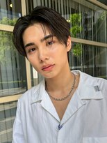 ハニーシブヤ(HONEY shibuya)&nbsp;かき上げセンターパート/ニュアンスパーマ/ブルーブラック2