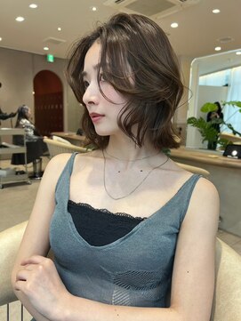 ジーナ 大宮(Zina) 髪質改善＊オリーブグレー大人ボブ＊美髪【Zina大宮】