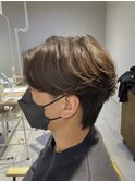 ブルーブラックフェザーパーマサーフカールセンターパート