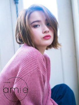 アミ 橋本(amie) 外国人風ノームコアボブ[イルミナカラー/ヘルシーレイヤー]