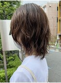 △大人可愛い癖毛風ウルフパーマミディアムパーマ