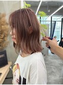 【GEEKS渋谷】ピンクベージュ/伸ばしかけボブ/モテヘア/夏カラー